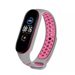 Браслет Nike  для смарт часов Mi Band 5 Gray_Pink