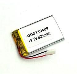 Аккумулятор универсальный  41х25х3 мм 3.7V 600mAh (GD033040P)