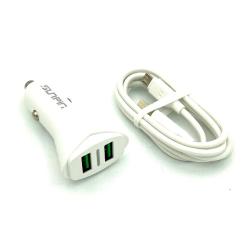 Автомобильное ЗУ SUNPIN SCC-01 Auto-ID (3.4A/2USB) + кабель Micro USB White