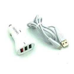 Автомобильное ЗУ SUNPIN SCC-02 Auto-ID (6.0A/3USB/18W) + кабель Micro USB White