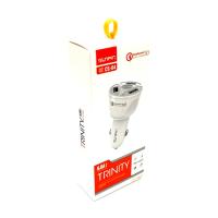 Автомобильное ЗУ SUNPIN CS-04 (5V/3A/3USB) Qualcomm 3.0 + кабель Type-C White