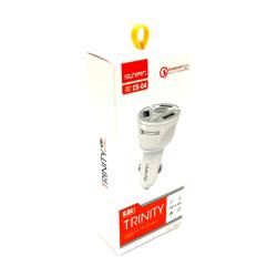 Автомобильное ЗУ SUNPIN CS-04 (5V/3A/3USB) Qualcomm 3.0 + кабель Type-C White