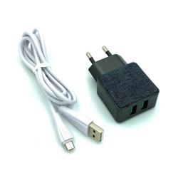 Сетевое ЗУ Sunpin GC-07 (5V/2.4A/2USB) + кабель Micro USB Black 