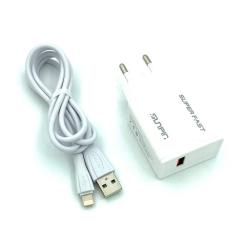 Сетевое ЗУ Sunpin DC-02 Super Fast 22.5W (5V/4.0A/1USB) + кабель Lightning White 