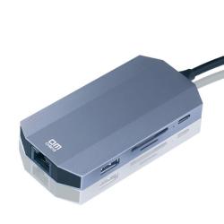 HUB / Док Станция USB3.0 DM CHB015 Type C+TF+SD+HDMI Dark Grey
