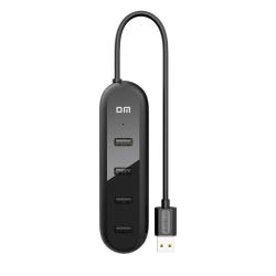 HUB USB2.0 DM CHB035 4 USB Plastic USB-A 120cm Black