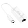 Сетевая карта / Переходник HOCO UA22 Type C to LAN 100Mbps Plastic White