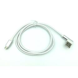 Дата кабель M-012 круглый плетенный угловой Micro USB 1.0m White (тех. упаковка)
