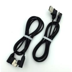 Дата кабель M-013 круглый плетенный угловой/угловой Micro USB 1.0m Black (тех. упаковка)
