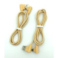 Дата кабель M-013 круглый плетенный угловой/угловой Micro USB 1.0m Gold (тех. упаковка)