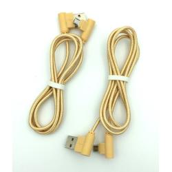 Дата кабель M-013 круглый плетенный угловой/угловой Micro USB 1.0m Gold (тех. упаковка)