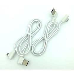 Дата кабель M-013 круглый плетенный угловой/угловой Micro USB 1.0m White (тех. упаковка)