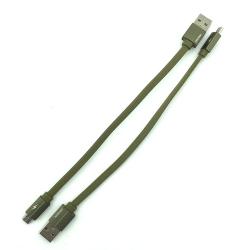 Дата кабель M-016 плетенный плоский Original Micro USB 0.3m Green (тех. упаковка)