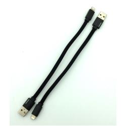 Дата кабель I-016 плетенный плоский Original Lighting 0.3m Black (тех. упаковка)