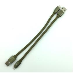 Дата кабель I-016 плетенный плоский Original Lighting 0.3m Green (тех. упаковка)