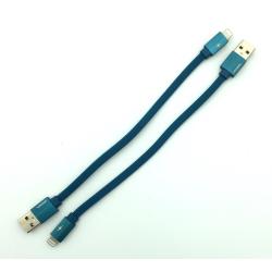 Дата кабель I-016 плетенный плоский Original Lighting 0.3m Blue (тех. упаковка)
