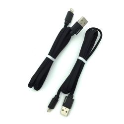 Дата кабель I-015 плетенный плоский Original Lighting 1.0m Black (тех. упаковка)
