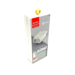 Сетевое ЗУ Sunpin FC-01 (5V/3A/1USB) Qualcomm 3.0 + кабель Type C  White 