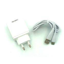 Сетевое ЗУ Sunpin FC-01 (5V/3A/1USB) Qualcomm 3.0 + кабель Type C  White 