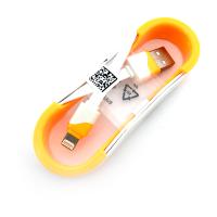 Дата кабель FLAT ROLL iPhone 5 White/Orange (тех. упаковка)