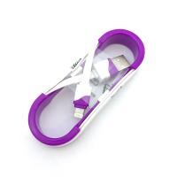 Дата кабель FLAT ROLL iPhone 5 White/Violet (тех. упаковка)