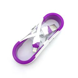 Дата кабель FLAT ROLL iPhone 5 White/Violet (тех. упаковка)