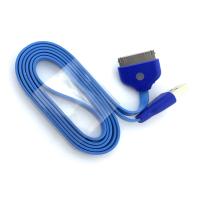 Дата кабель LED SMILE iPhone 4 Blue (тех. упаковка)