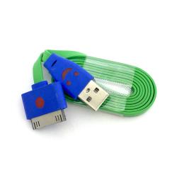 Дата кабель LED SMILE iPhone 4 Green (тех. упаковка)