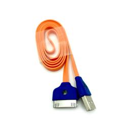 Дата кабель LED SMILE iPhone 4 Orange (тех. упаковка)