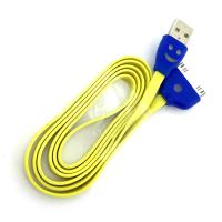Дата кабель LED SMILE iPhone 4 Yellow (тех. упаковка)