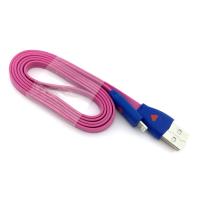 Дата кабель LED SMILE iPhone 5 Pink (тех. упаковка)