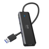 HUB USB3.0 DM CHB070 4 USB Plastic USB-A 20cm Black