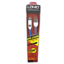 Дата кабель LDNIO LC-82 2in1 micro USB + iPhone 5 Blue