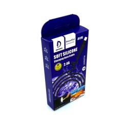 Дата кабель DENMEN D19L Soft Silicone Charging Data Cable Lightning 1m 2.4A Black