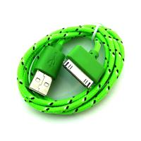 Дата кабель NYLON iPhone 4 Green (тех. упаковка)