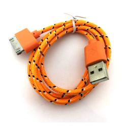 Дата кабель NYLON iPhone 4 Orange (тех. упаковка)