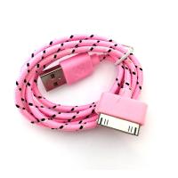 Дата кабель NYLON iPhone 4 Pink (тех. упаковка)