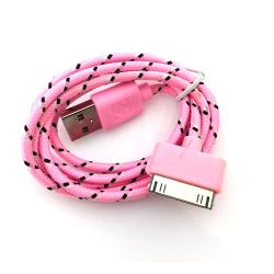 Дата кабель NYLON iPhone 4 Pink (тех. упаковка)