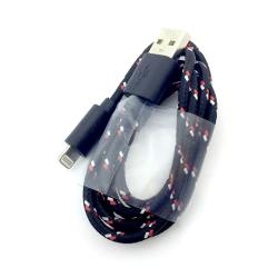 Дата кабель NYLON iPhone 5 Black (тех. упаковка)