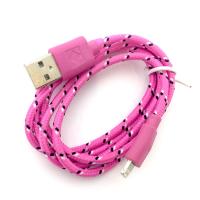 Дата кабель NYLON iPhone 5 Pink (тех. упаковка)
