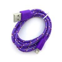 Дата кабель NYLON iPhone 5 Violet (тех. упаковка)