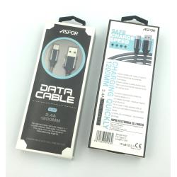 Дата кабель ASPOR A157 Type C 2.4A 1.2M Black_Silver