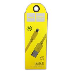 Дата кабель HOCO X5 Bamboo iPhone 5 Yellow