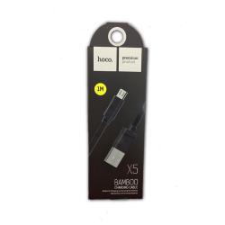 Дата кабель HOCO X5 Bamboo Micro USB Black