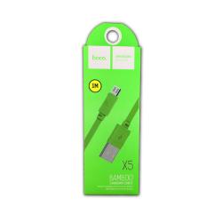 Дата кабель HOCO X5 Bamboo Micro USB Green
