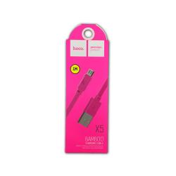 Дата кабель HOCO X5 Bamboo Micro USB Pink