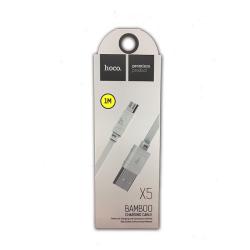 Дата кабель HOCO X5 Bamboo Micro USB White