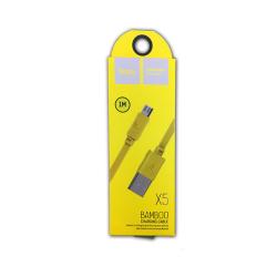 Дата кабель HOCO X5 Bamboo Micro USB Yellow