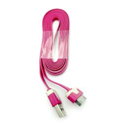 Дата кабель FLAT iPhone 4 2m Hot Pink (тех. упаковка)