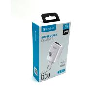 Сетевое ЗУ CELEBRAT C-S7 65W 2 USB+2 PD White
